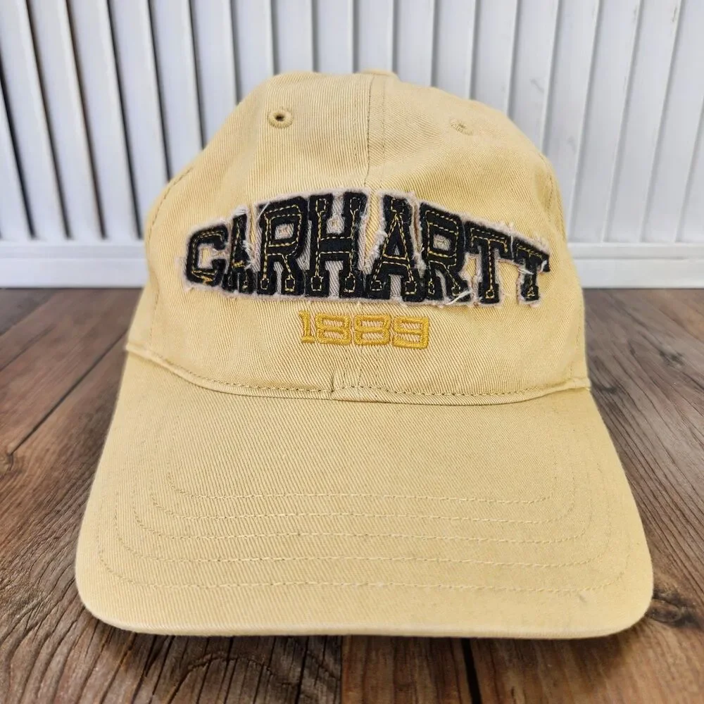 Carhartt 1889 Odessa Cap Yellow Strapback Embroidered Canvas Casual Work Hat